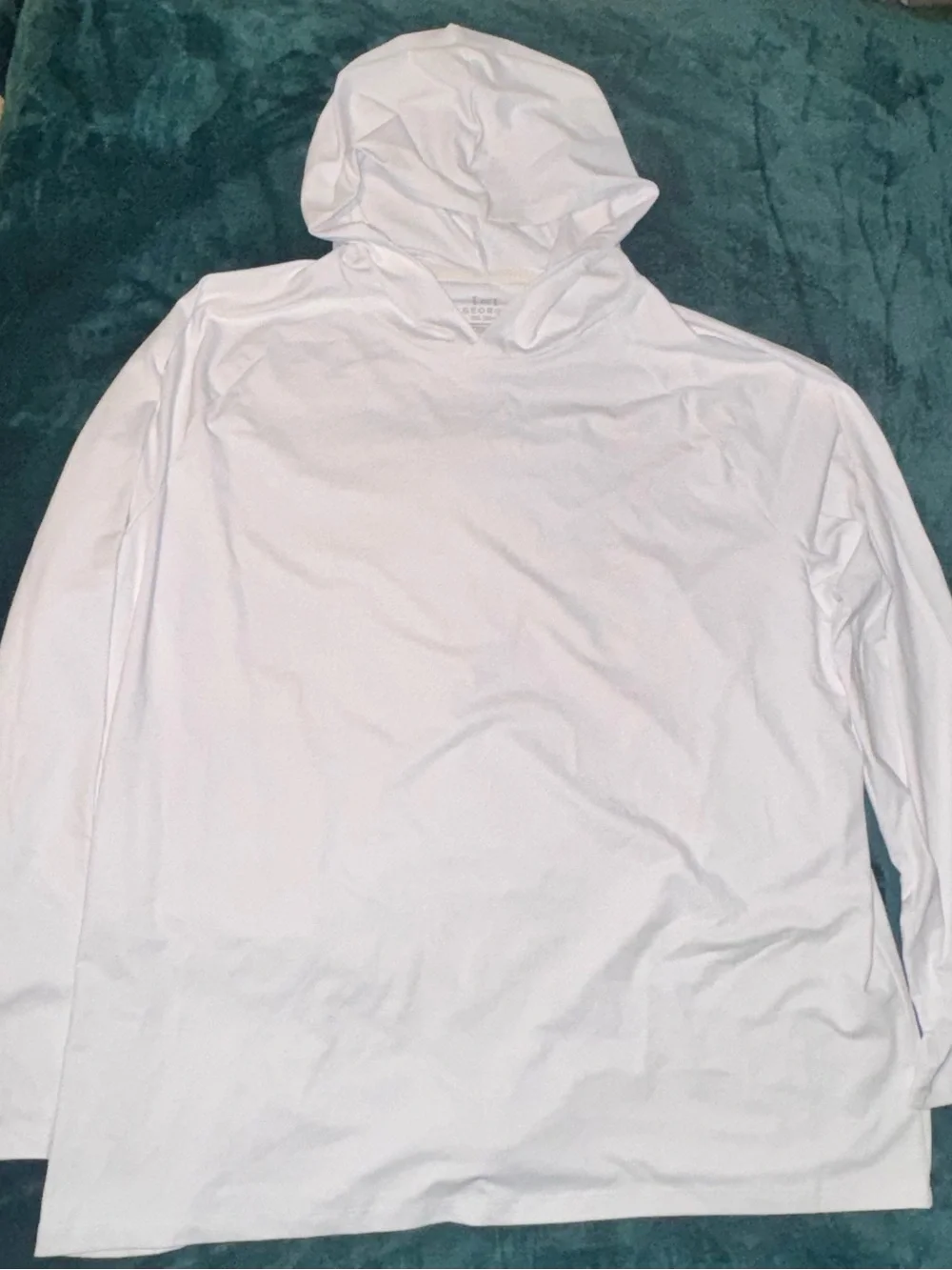 Men's White Hooded Swim Rash Guard - Lightweight UV Shirt